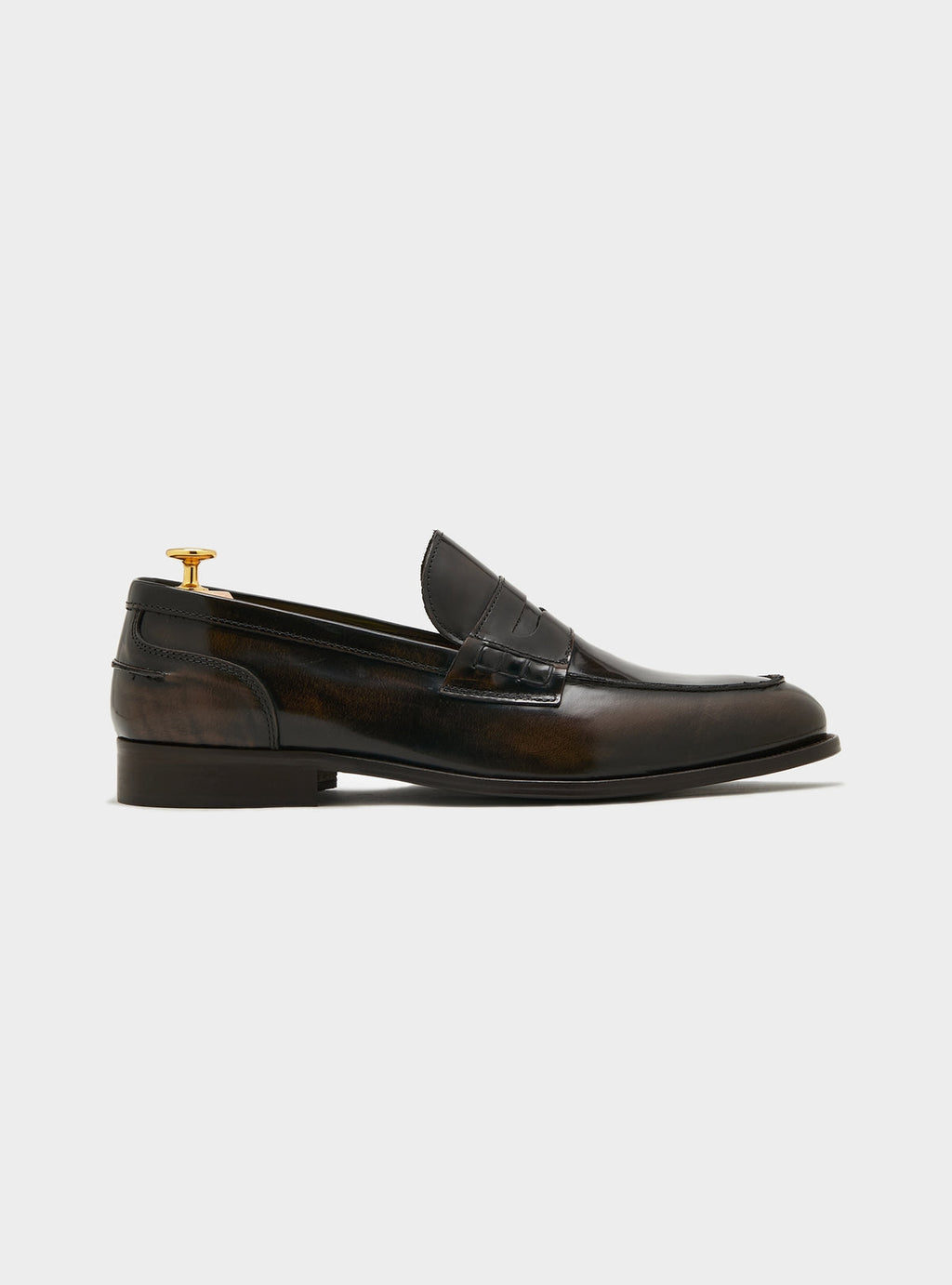 Mocassino con mascherina in pelle