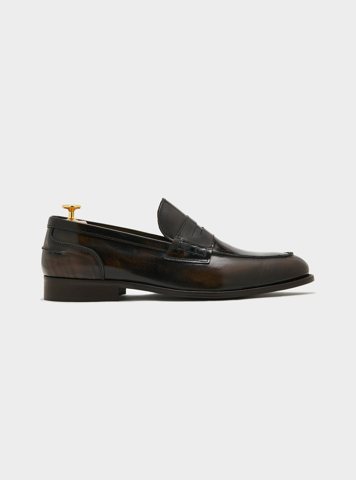 Mocassino con mascherina in pelle