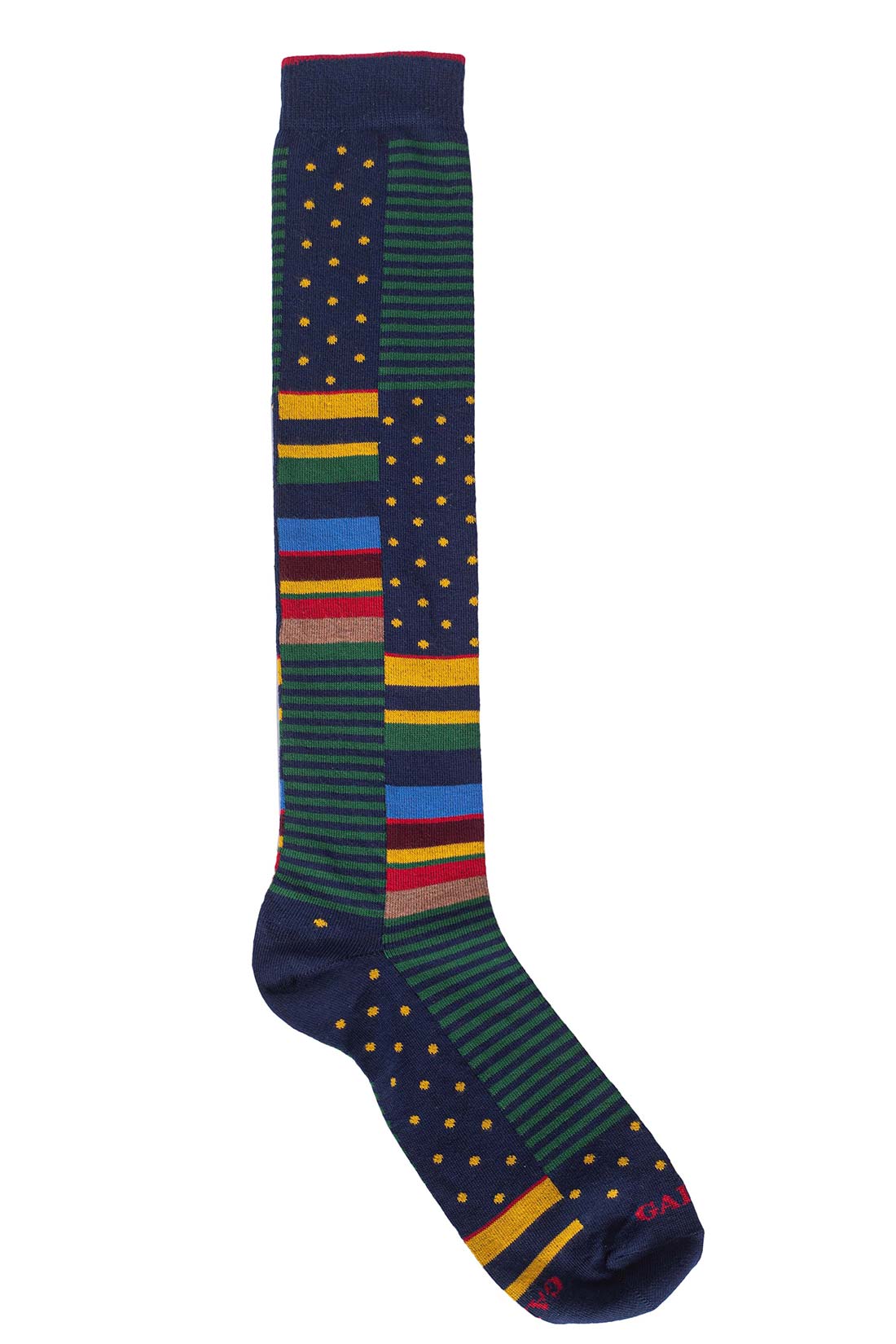 GALLO - Men's long socks with stripes and polka dots pattern  - Size One size