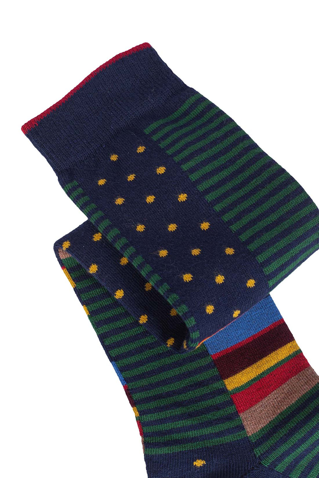 GALLO - Men's long socks with stripes and polka dots pattern  - Size One size