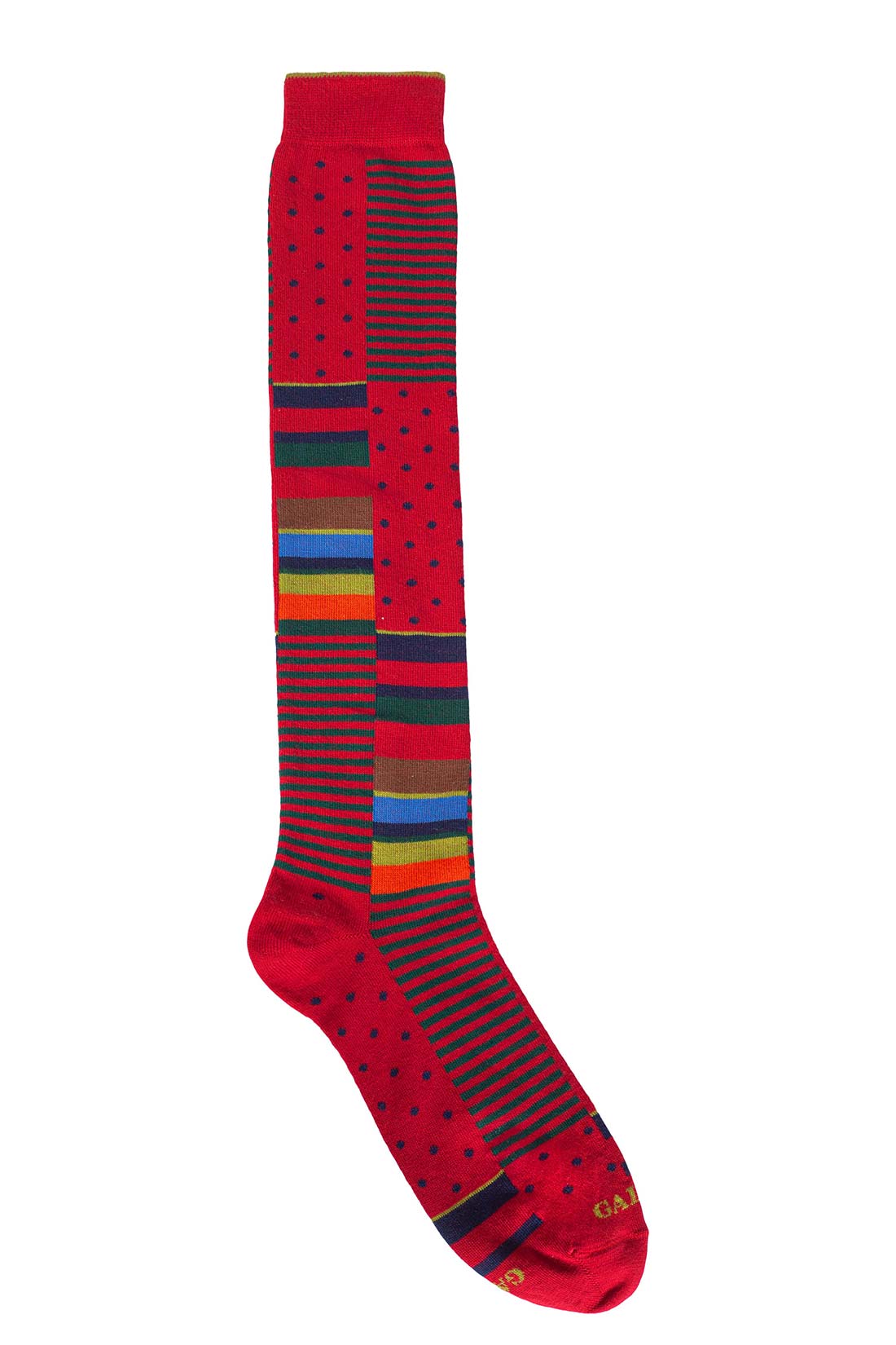 GALLO - Men's long socks with stripes and polka dots pattern  - Size One size