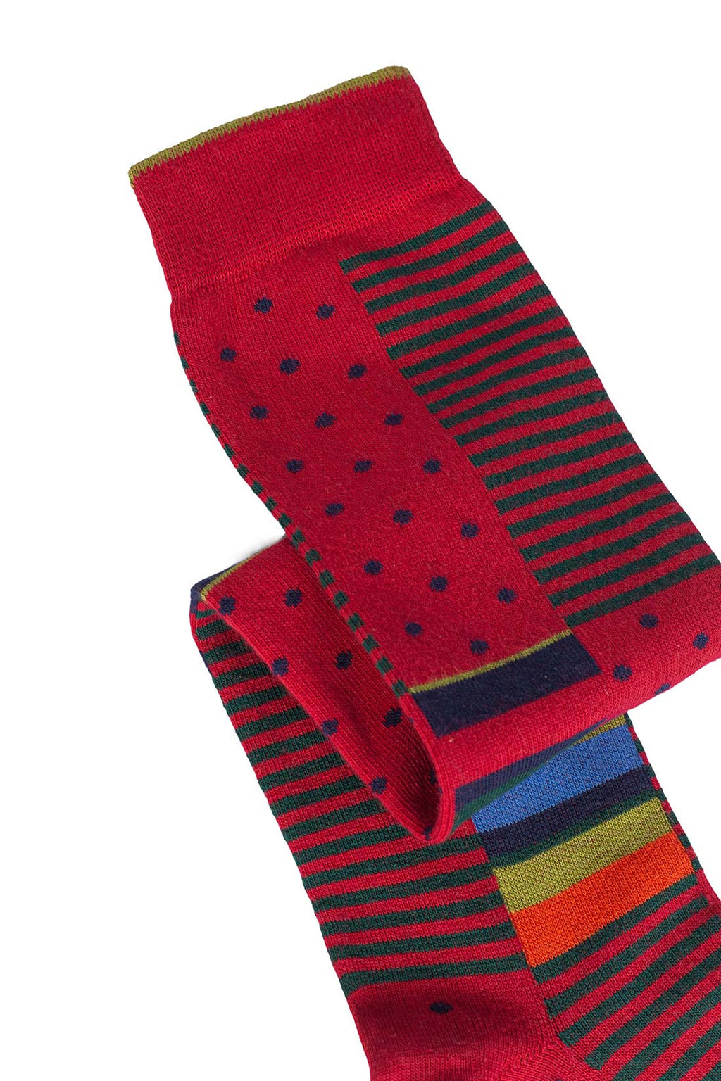 GALLO - Men's long socks with stripes and polka dots pattern  - Size One size