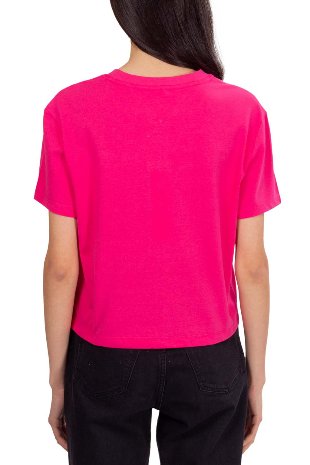 TOMMY JEANS - Women's boxy crop T-shirt with logo patch  - Size S-26