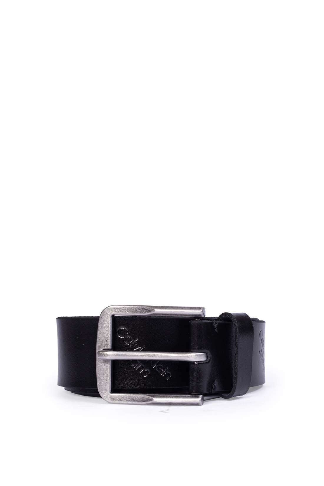 CALVIN KLEIN JEANS - Men's leather logo print belt-17