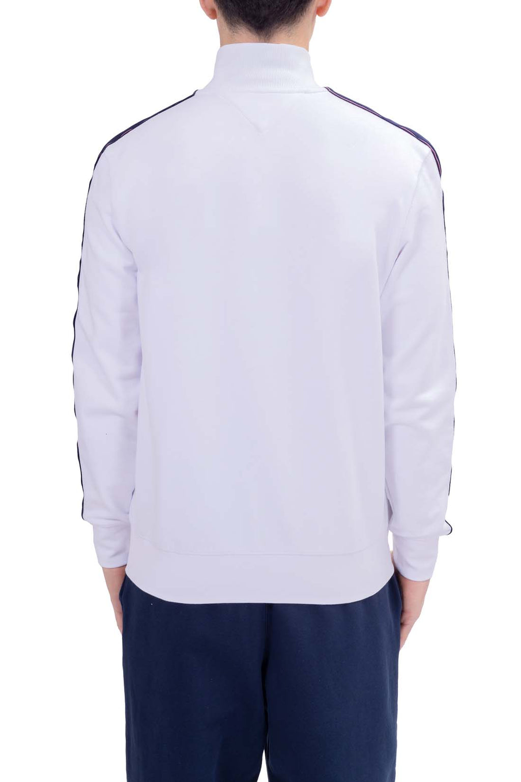 TOMMY HILFIGER - Men's summer sweatshirt with zip and side logo taping-10