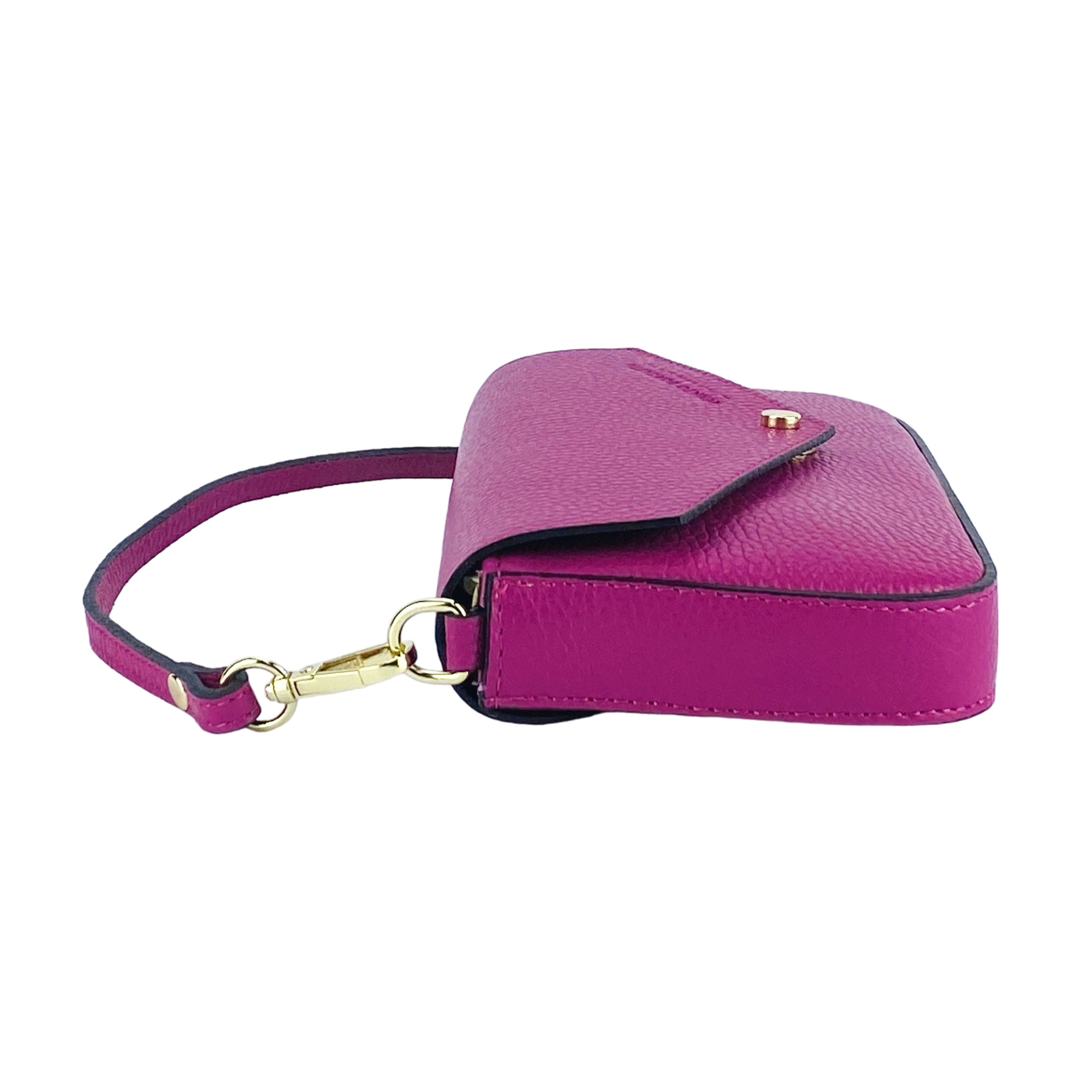 Borsa a Spalla in Vera Pelle Made in Italy — Fucsia
