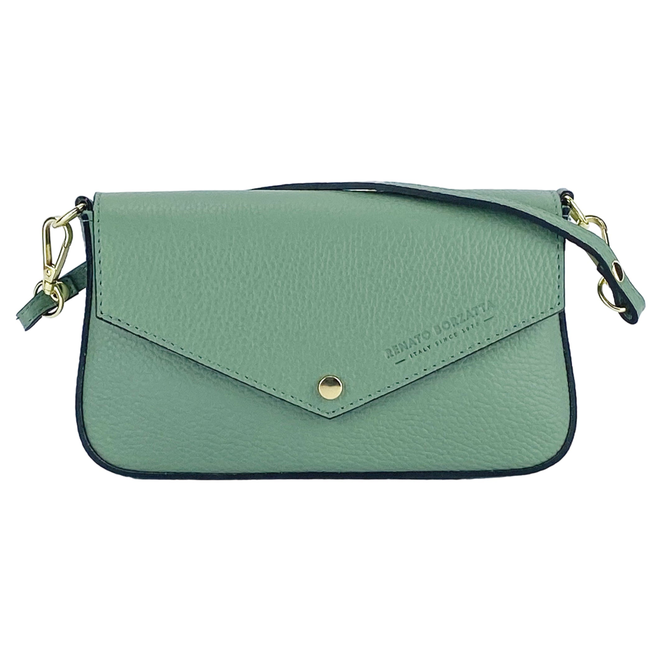 Borsa a Spalla in Vera Pelle Made in Italy — Menta