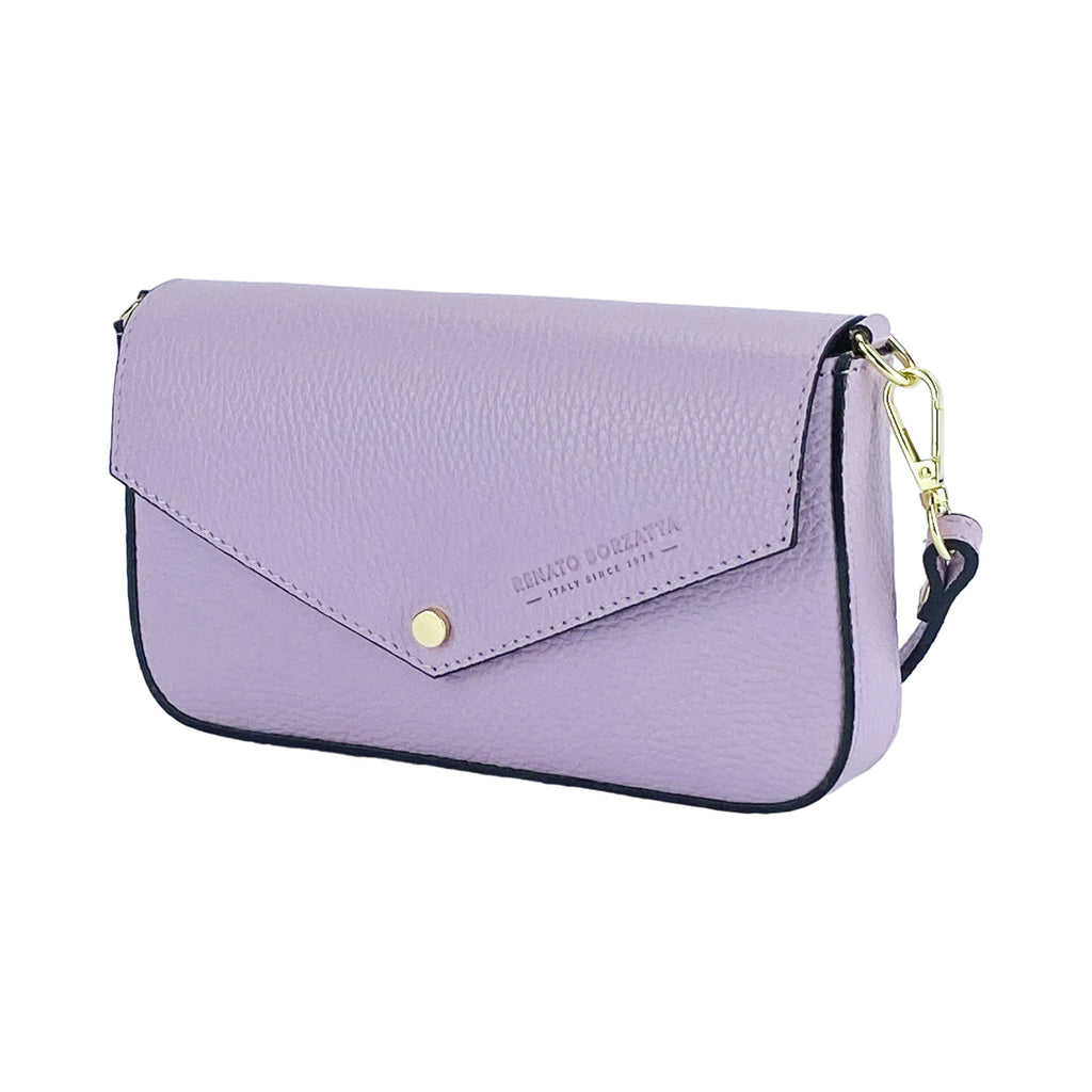 Borsa a Spalla in Vera Pelle Made in Italy — Lilla