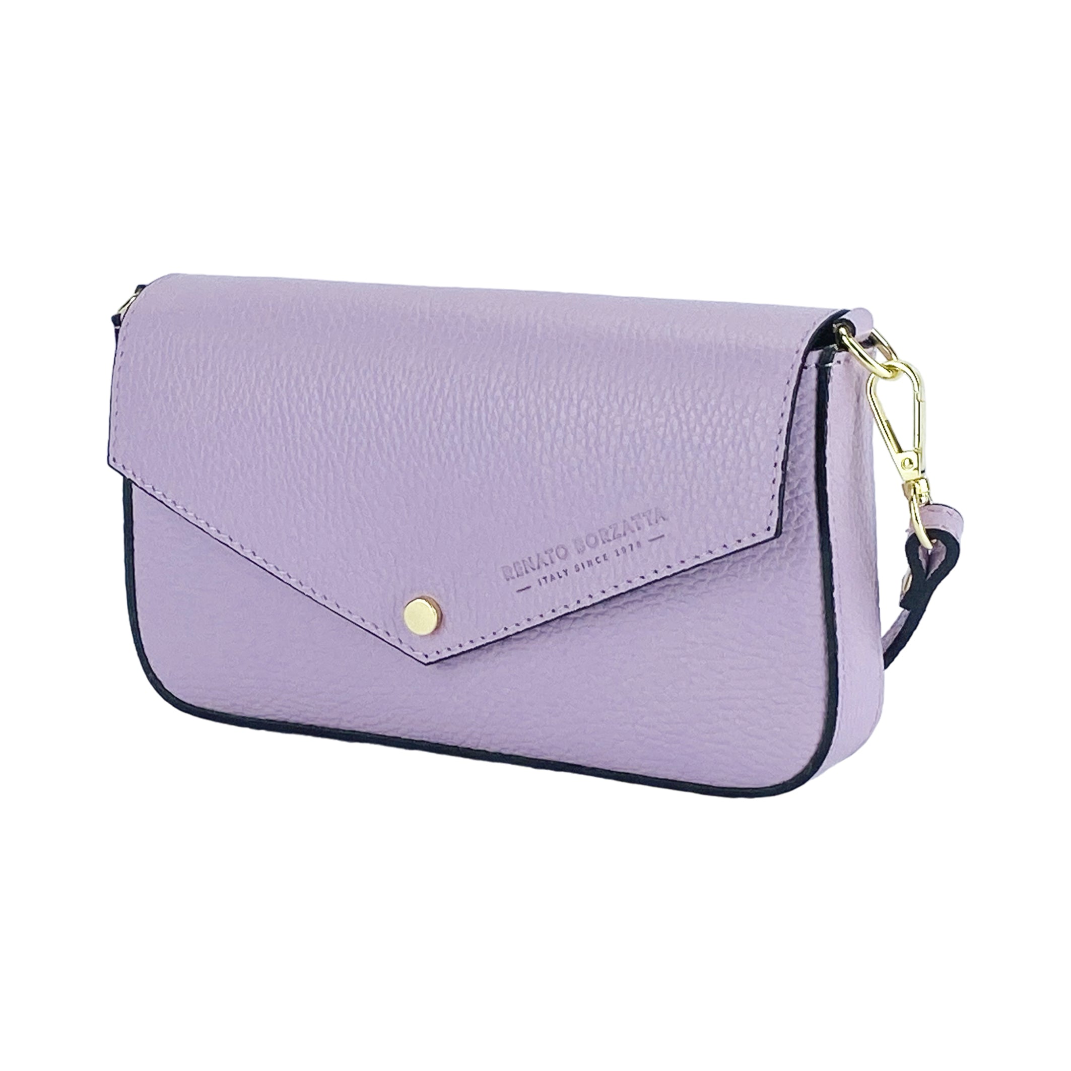 Borsa a Spalla in Vera Pelle Made in Italy — Lilla