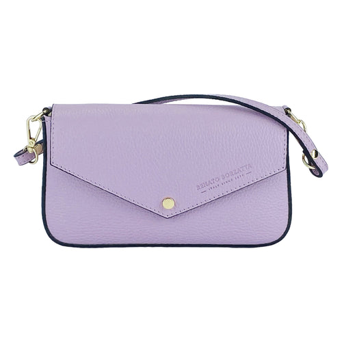 Borsa a Spalla in Vera Pelle Made in Italy — Lilla