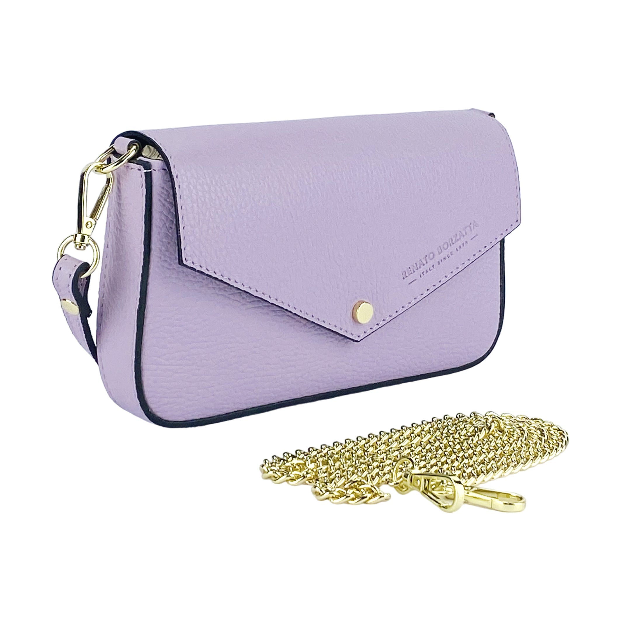 Borsa a Spalla in Vera Pelle Made in Italy — Lilla