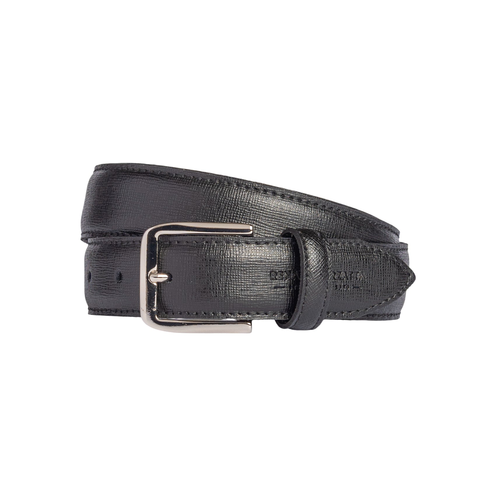 Cintura Donna Made in Italy in Pelle Saffiano — Nera