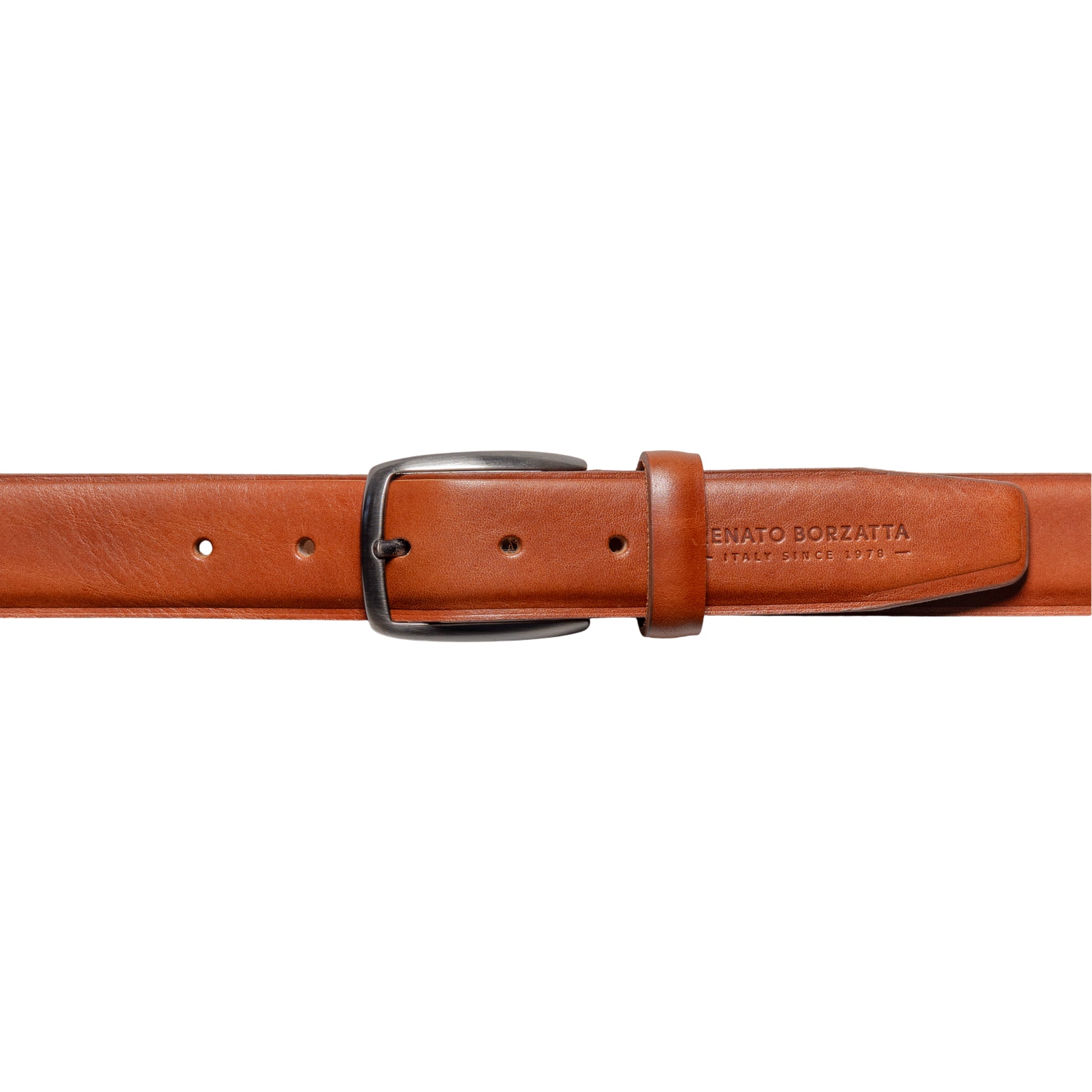 Cintura Uomo Made in Italy in Cuoio Vegetale — Cognac