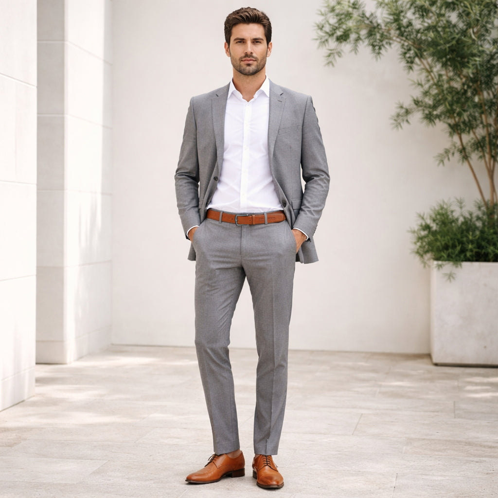 Cintura Uomo Made in Italy in Cuoio Vegetale — Cognac