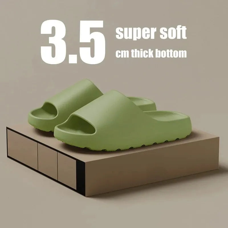 Coconut Slippers Cloud Thick-soled Sandals Summer Fashion Soft Bottom Beach Men Slippers Women's Sandals  EVA Slides | Color:Green