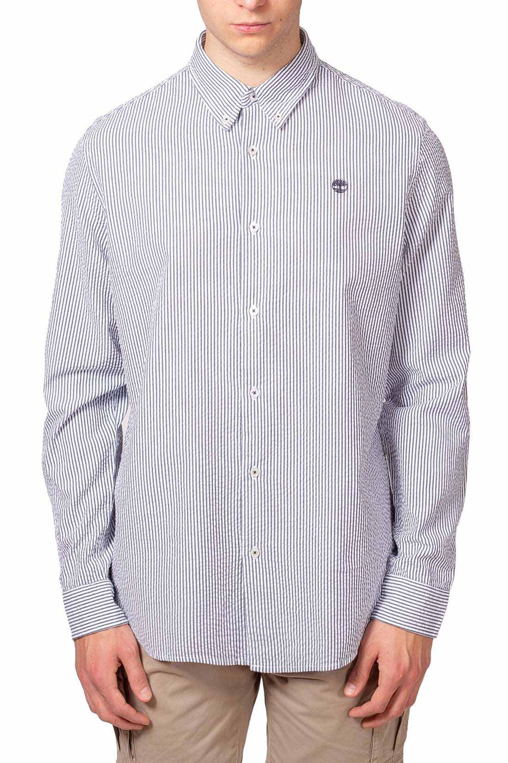 TIMBERLAND - Men's button-down seersucker shirt-1