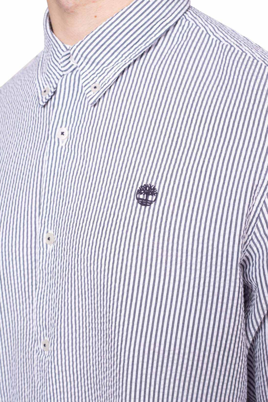 TIMBERLAND - Men's button-down seersucker shirt-0