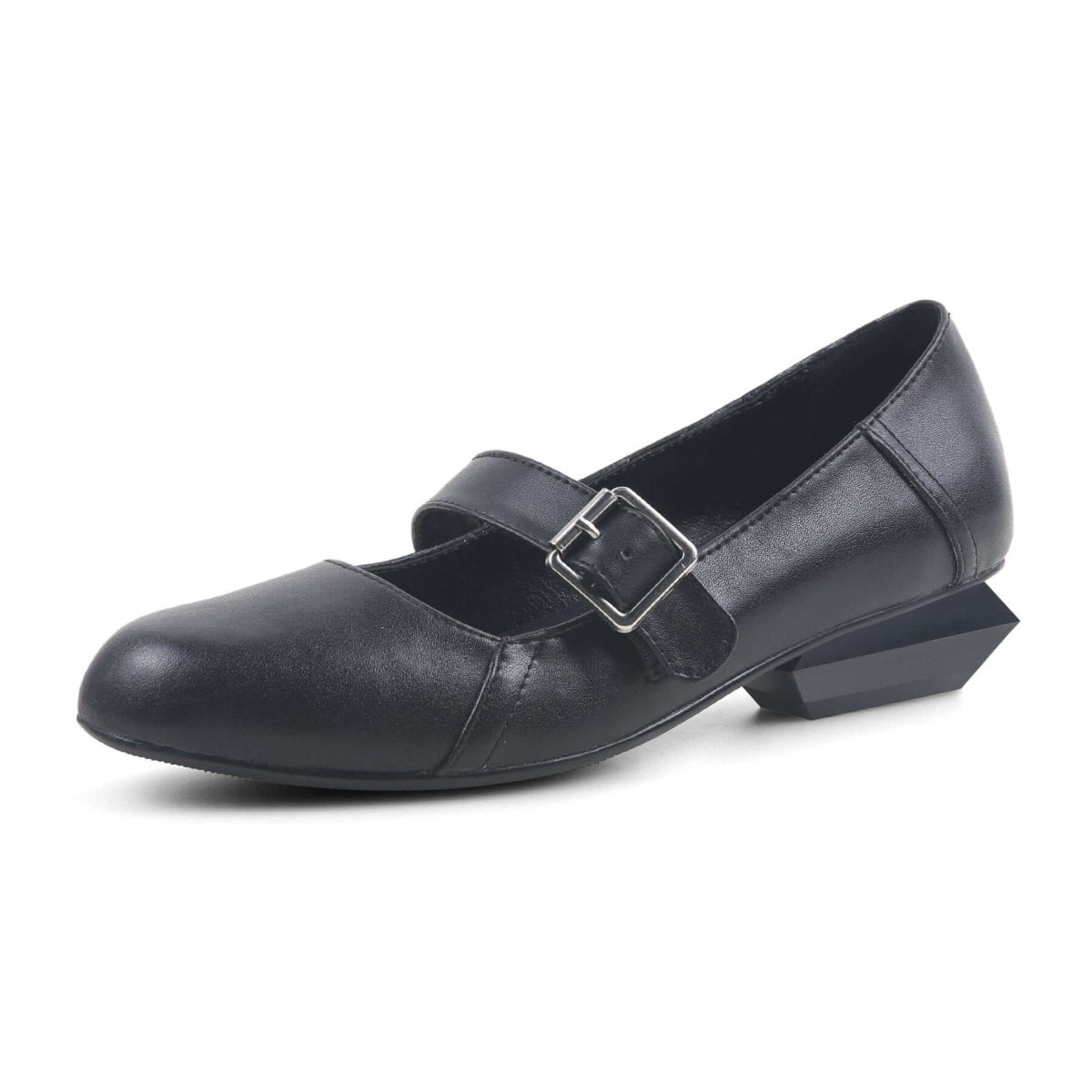 Casual Fringed Black Leather Mary Jane Shoes