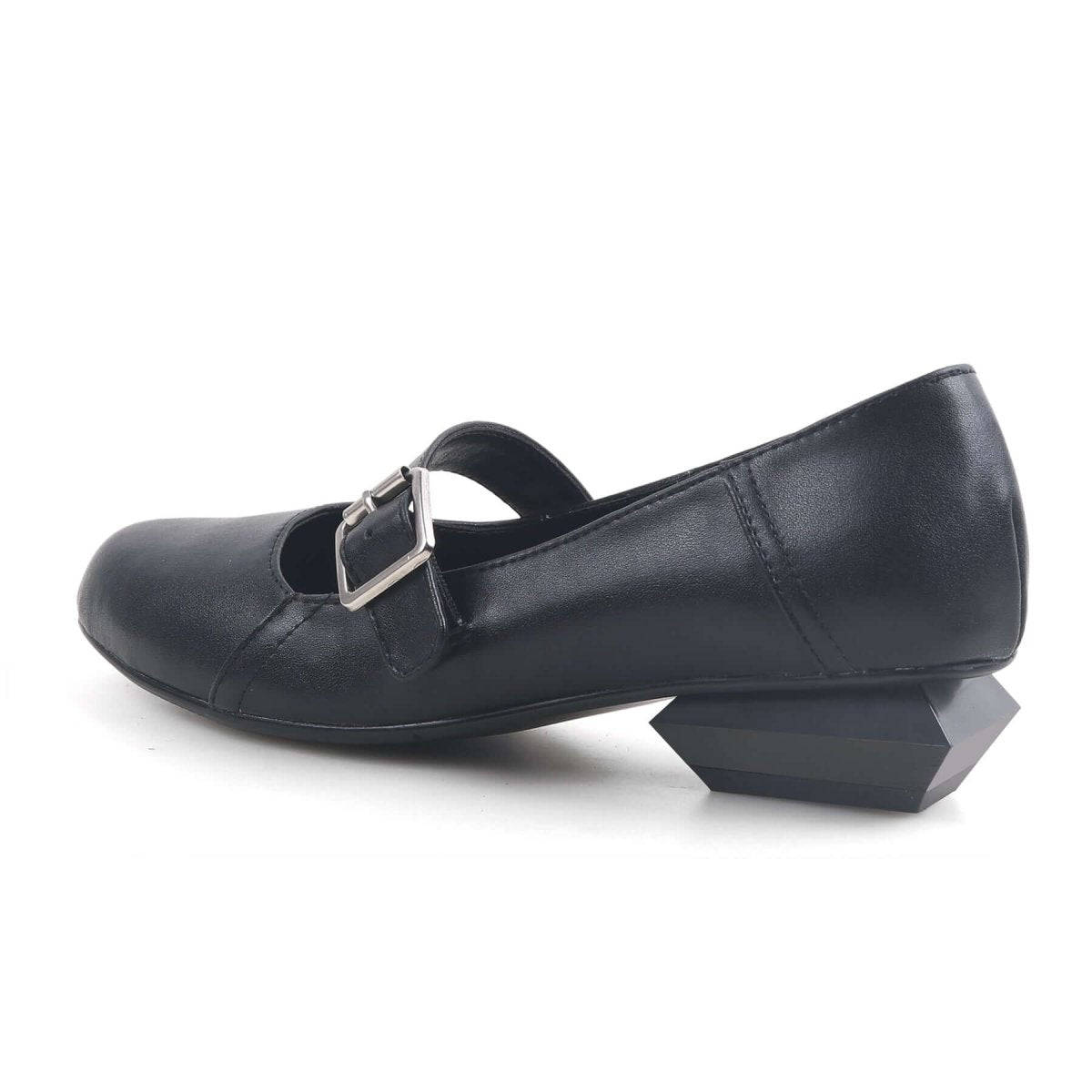 Casual Fringed Black Leather Mary Jane Shoes