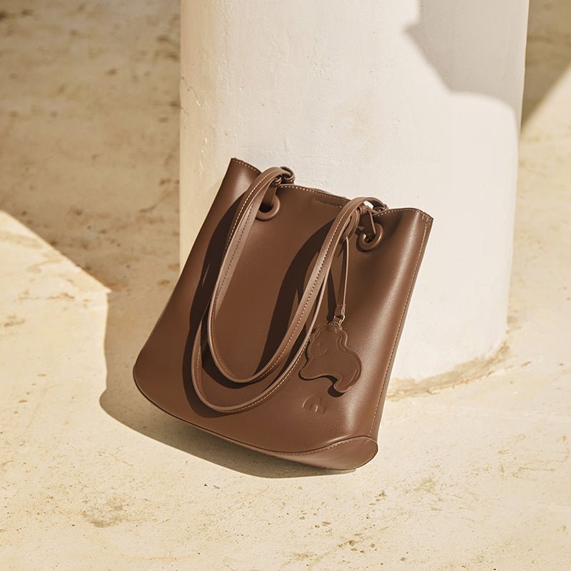 Leather Horse Charm Tote Bag