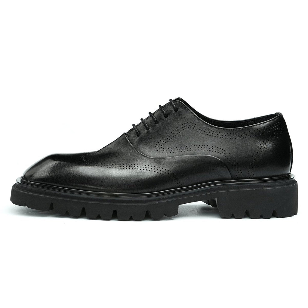 Men’s Breathable Square Toe Oxford Lace Up Dress Shoes