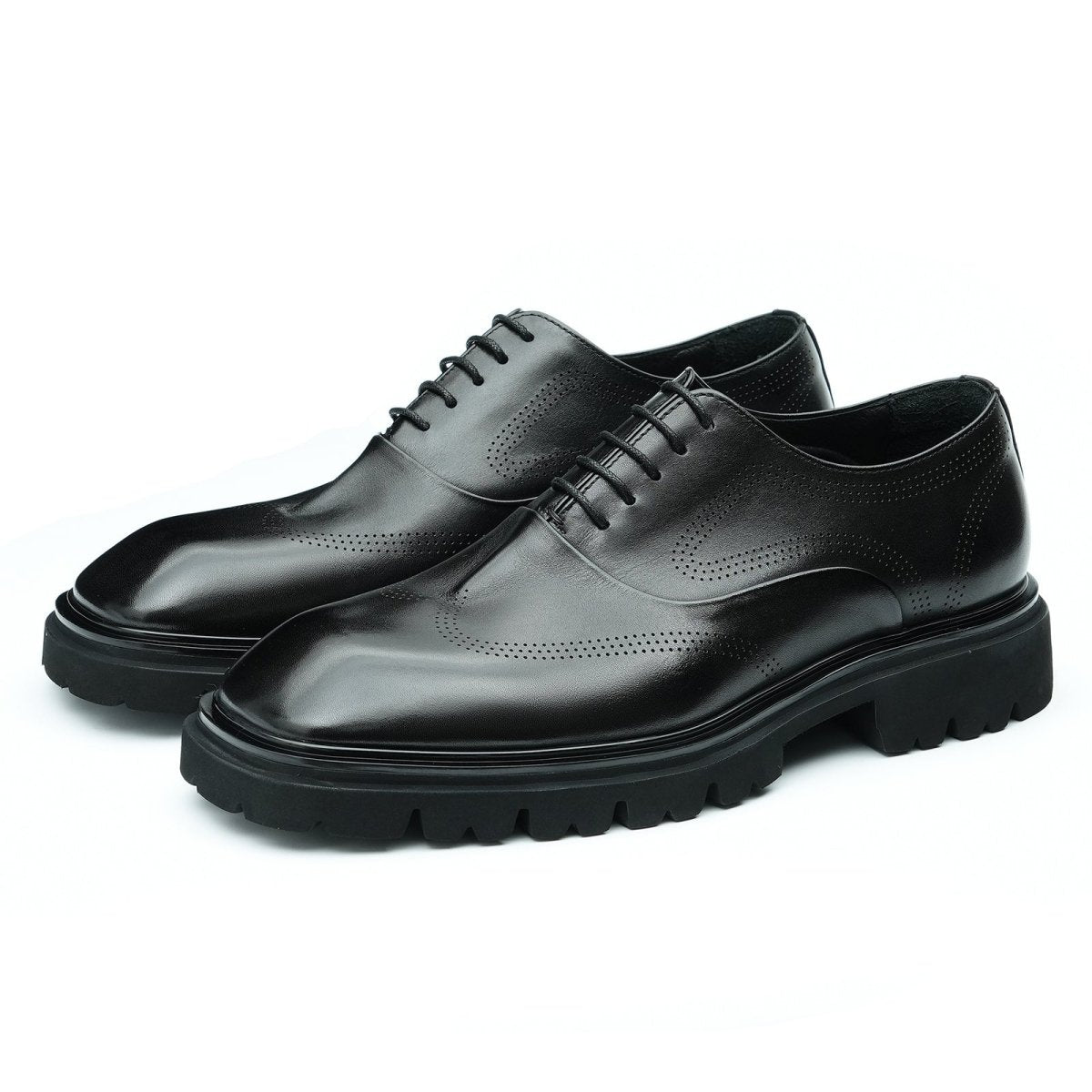 Men’s Breathable Square Toe Oxford Lace Up Dress Shoes