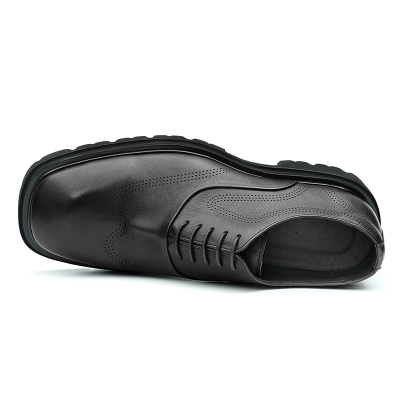 Men’s Breathable Square Toe Oxford Lace Up Dress Shoes