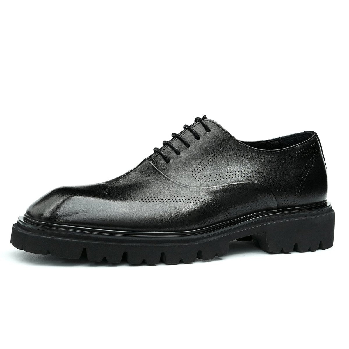 Men’s Breathable Square Toe Oxford Lace Up Dress Shoes