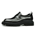 Men’s Glossy Square Toe Polished Calf Leather Shoes