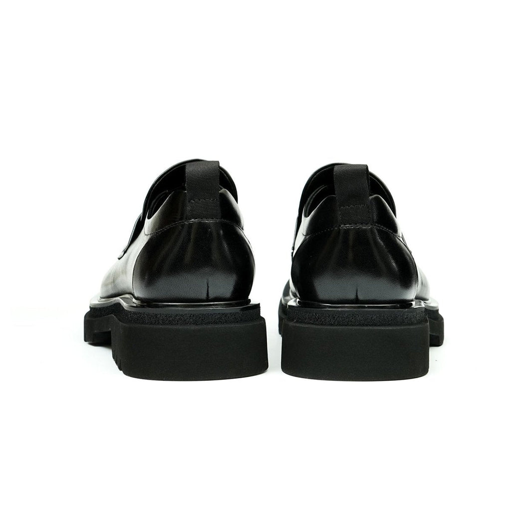 Men’s Glossy Square Toe Polished Calf Leather Shoes
