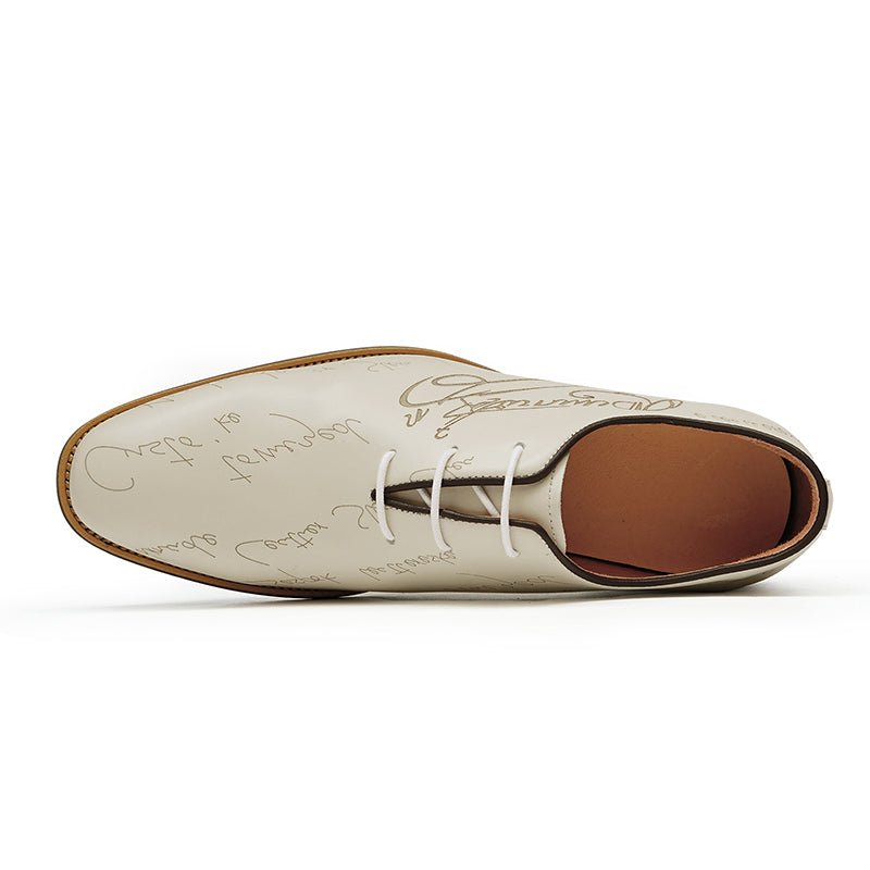 Men’s Script-Engraved Lace up Oxford Dress Shoes