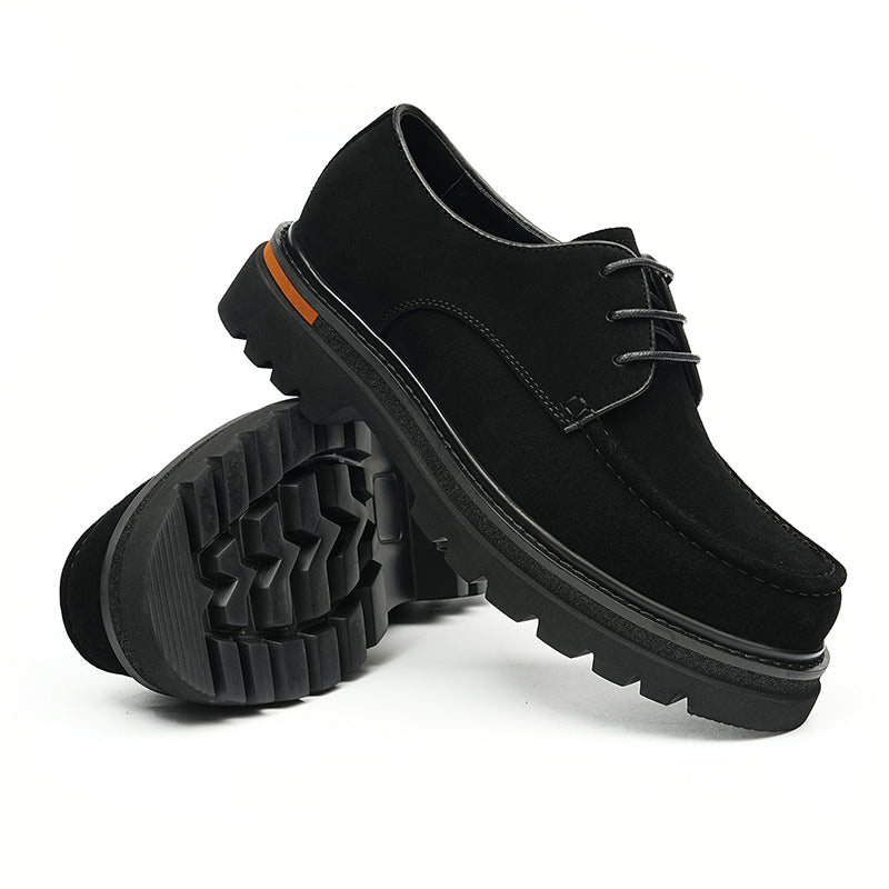 Men’s Suede Derby Shoes with Rugged Business Sole