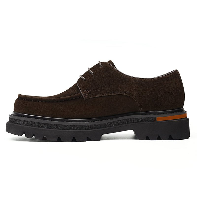 Men’s Suede Derby Shoes with Rugged Business Sole