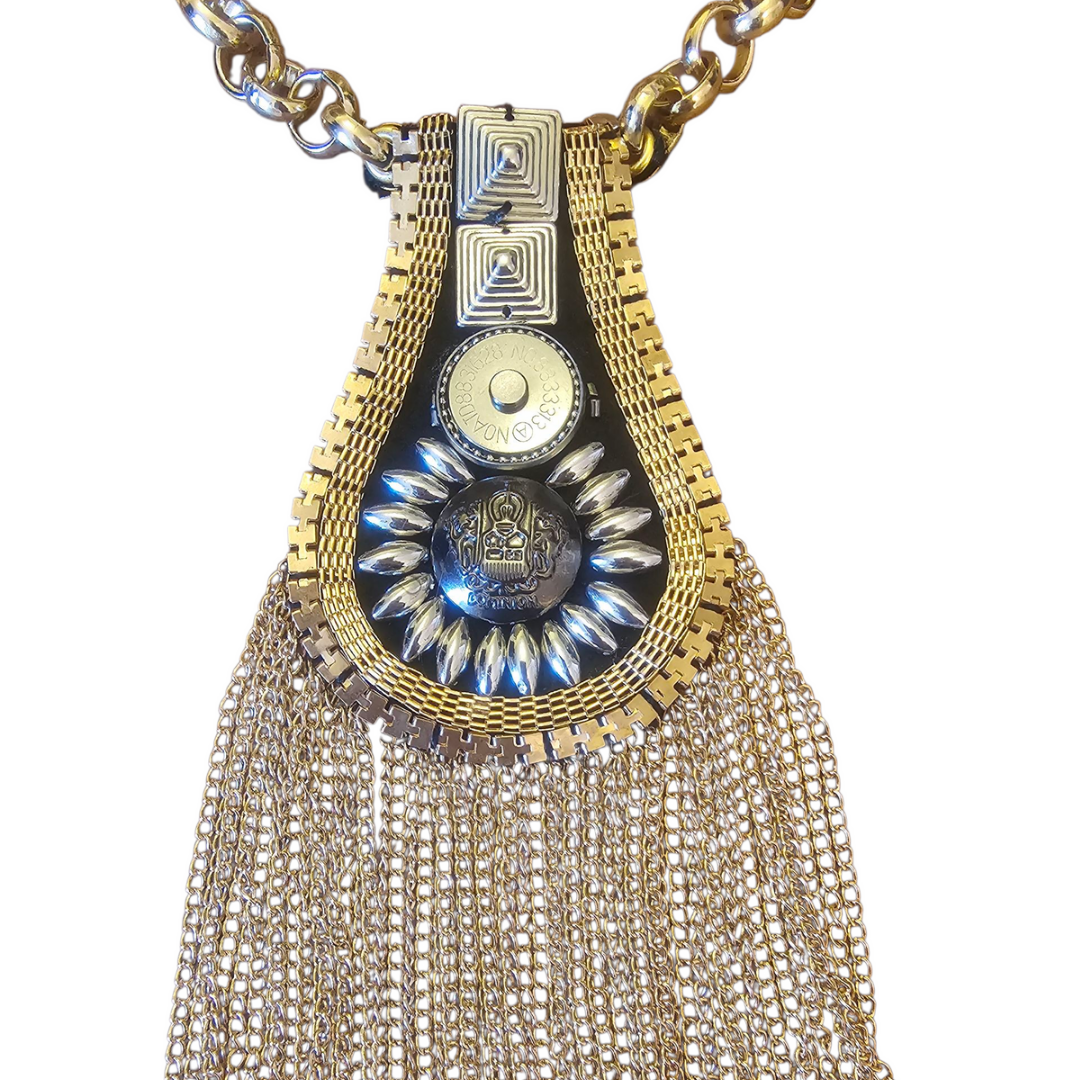 Collana Mannish Calamita Gold Fringe-2