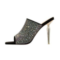 Sparkly Black Stiletto Mules