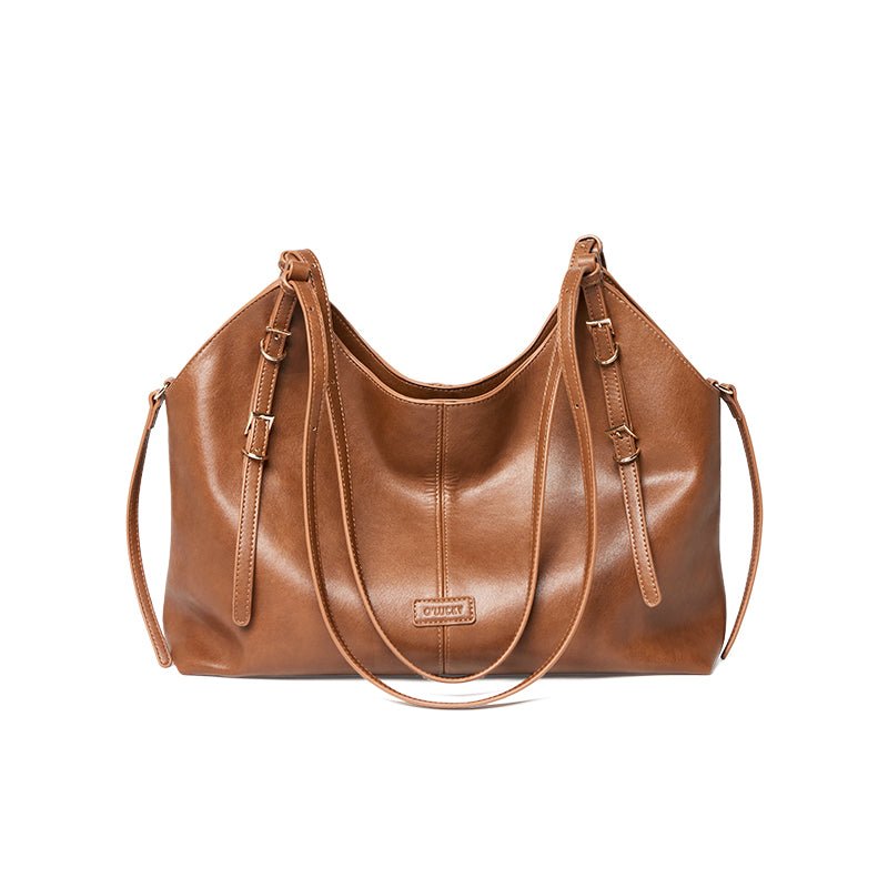 Vintage Leather Large Capacity Commuter Tote Bag